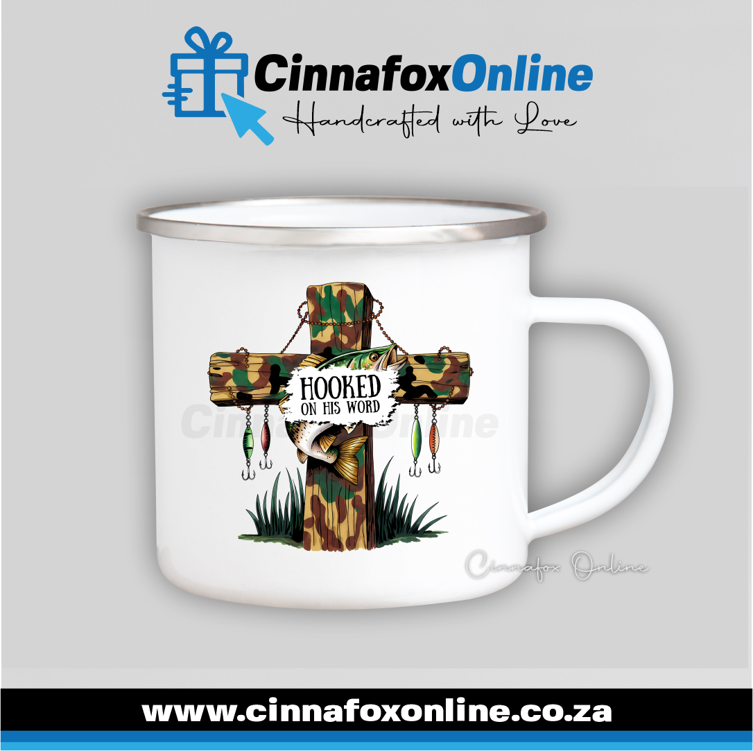 Hooked On His Word Metal Mug