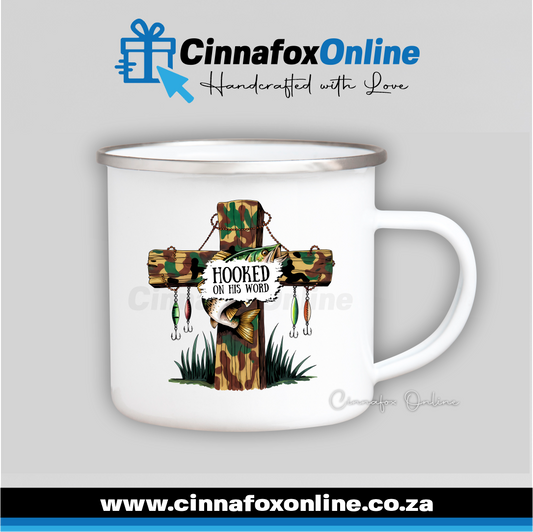 Hooked On His Word Metal Mug