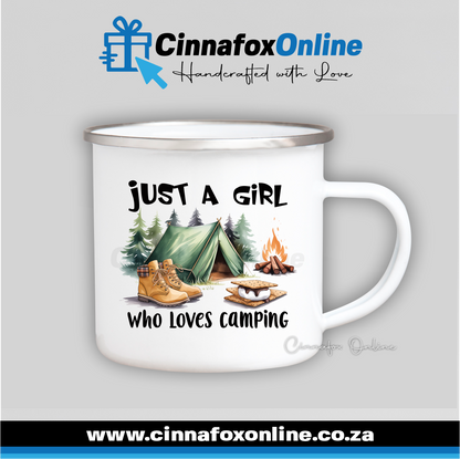 Just A Girl Who Loves Camping Metal Mug