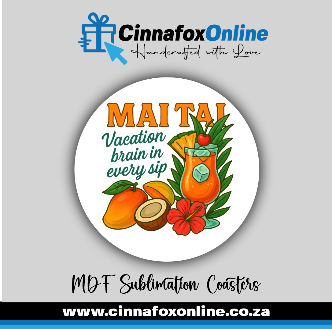 MaiTai Vacation Brain In Every Sip Round Coaster