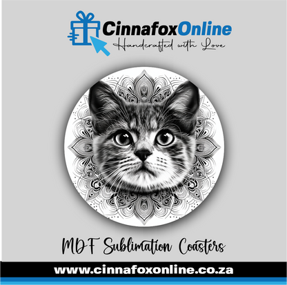 Mandala Cat 07 Round Coaster