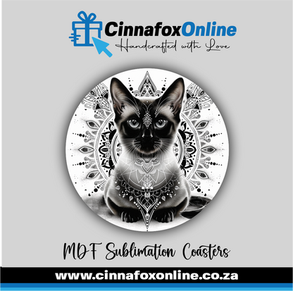 Mandala Cat 10 Round Coaster