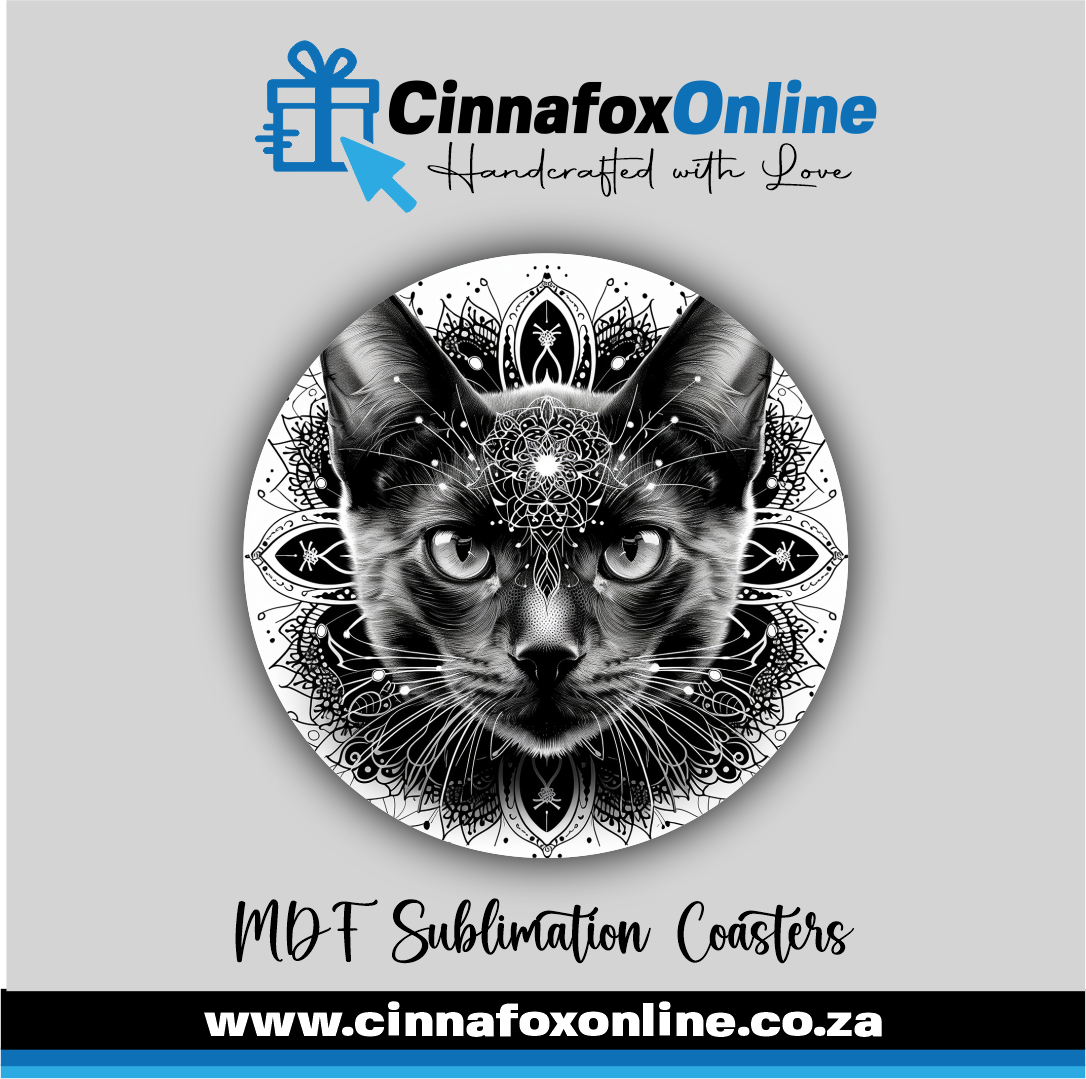 Mandala Cat 12 Round Coaster