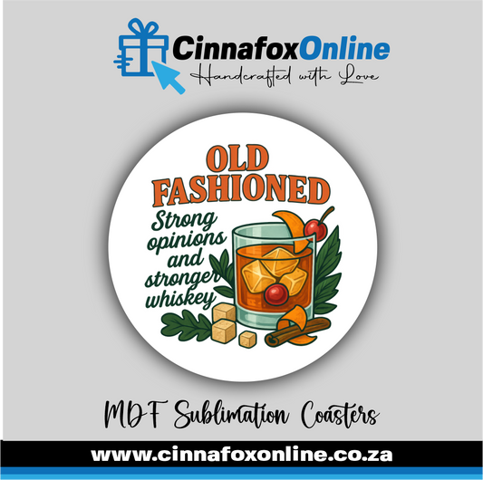 Old Fashioned Whiskey Round Coaster