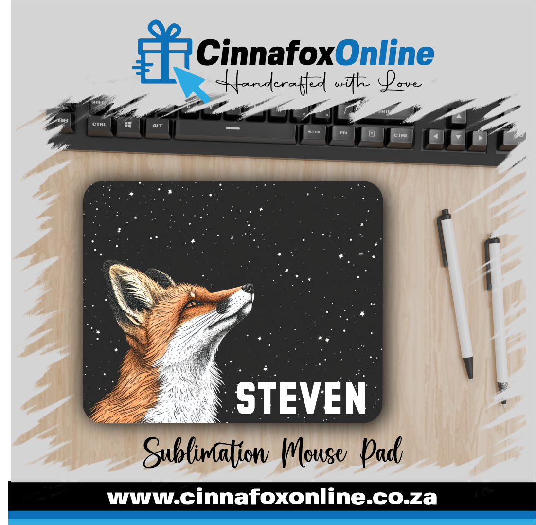 Personalized Name Fox Mouse Pad