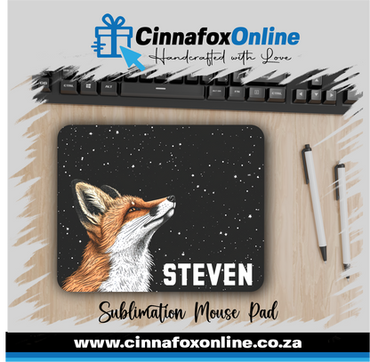 Personalized Name Fox Mouse Pad