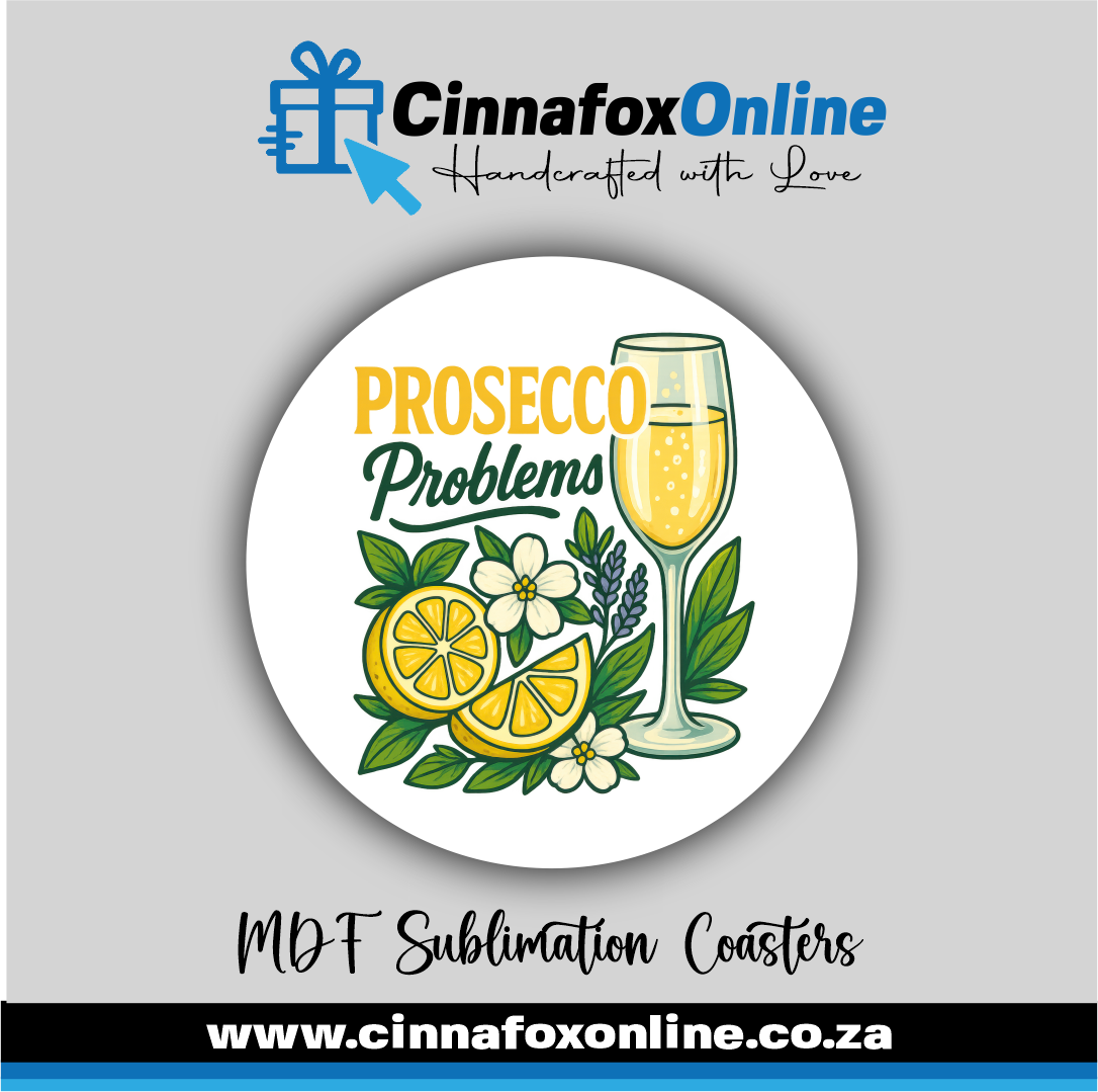 Prosecco Problems Round Coaster