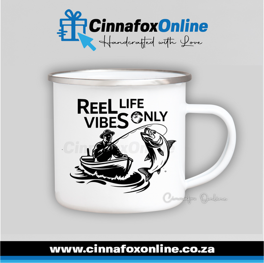 Reel Life Vibes Only Metal Mug