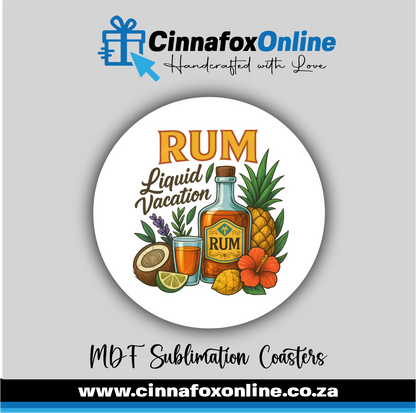 Rum Liquid Vacation Round Coaster