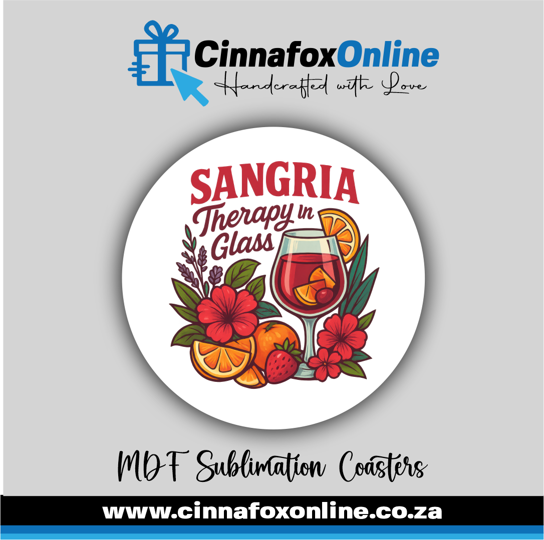 Sangria Therapy In Glass Round Coaster
