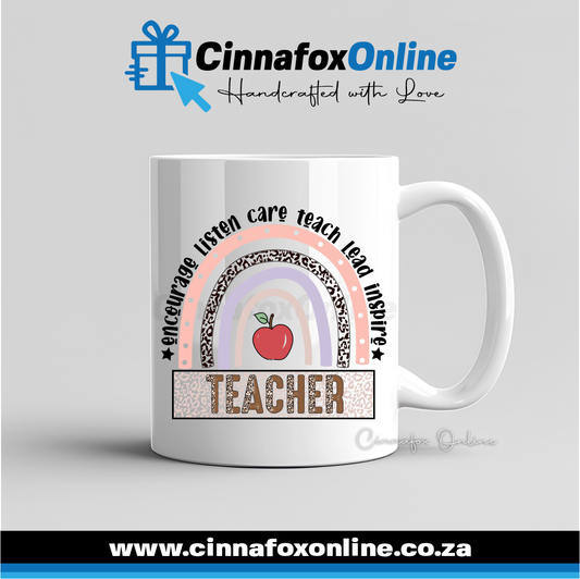 Teacher Boho Rainbow Mug