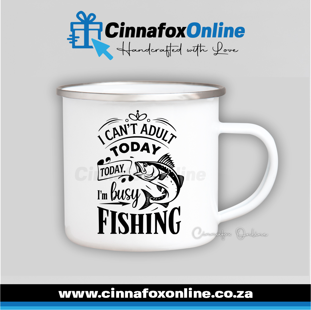 Today, I'm Busy Fishing Metal Mug