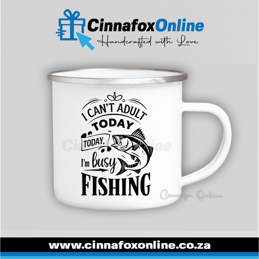 Today, I'm Busy Fishing Metal Mug