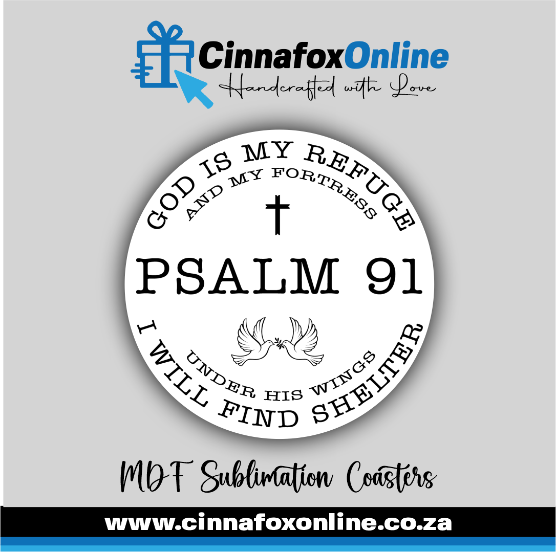 Under His Wings I Will Find Shelter Round Coaster