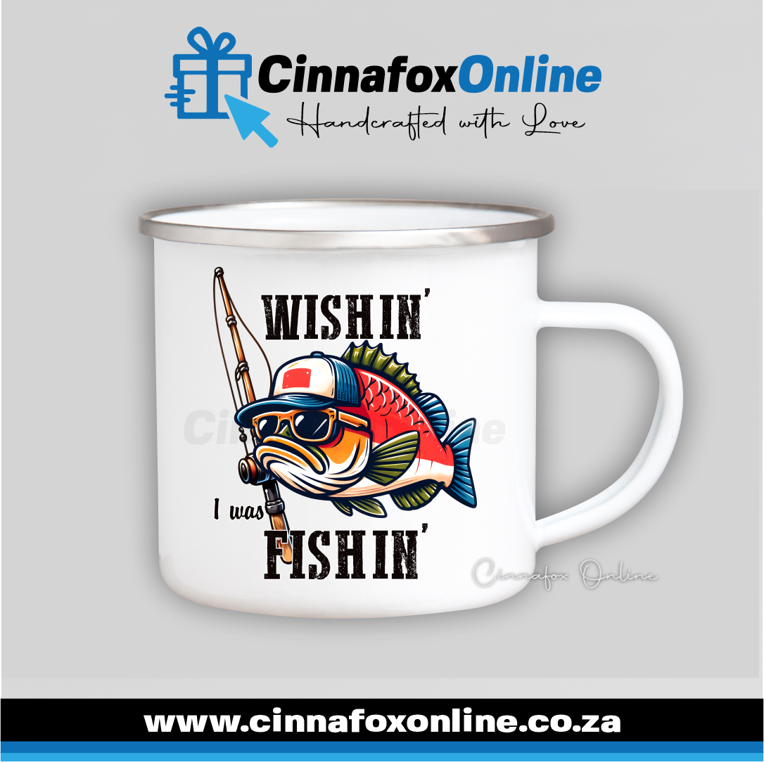 Wishin' I Was Fishin' Metal Mug