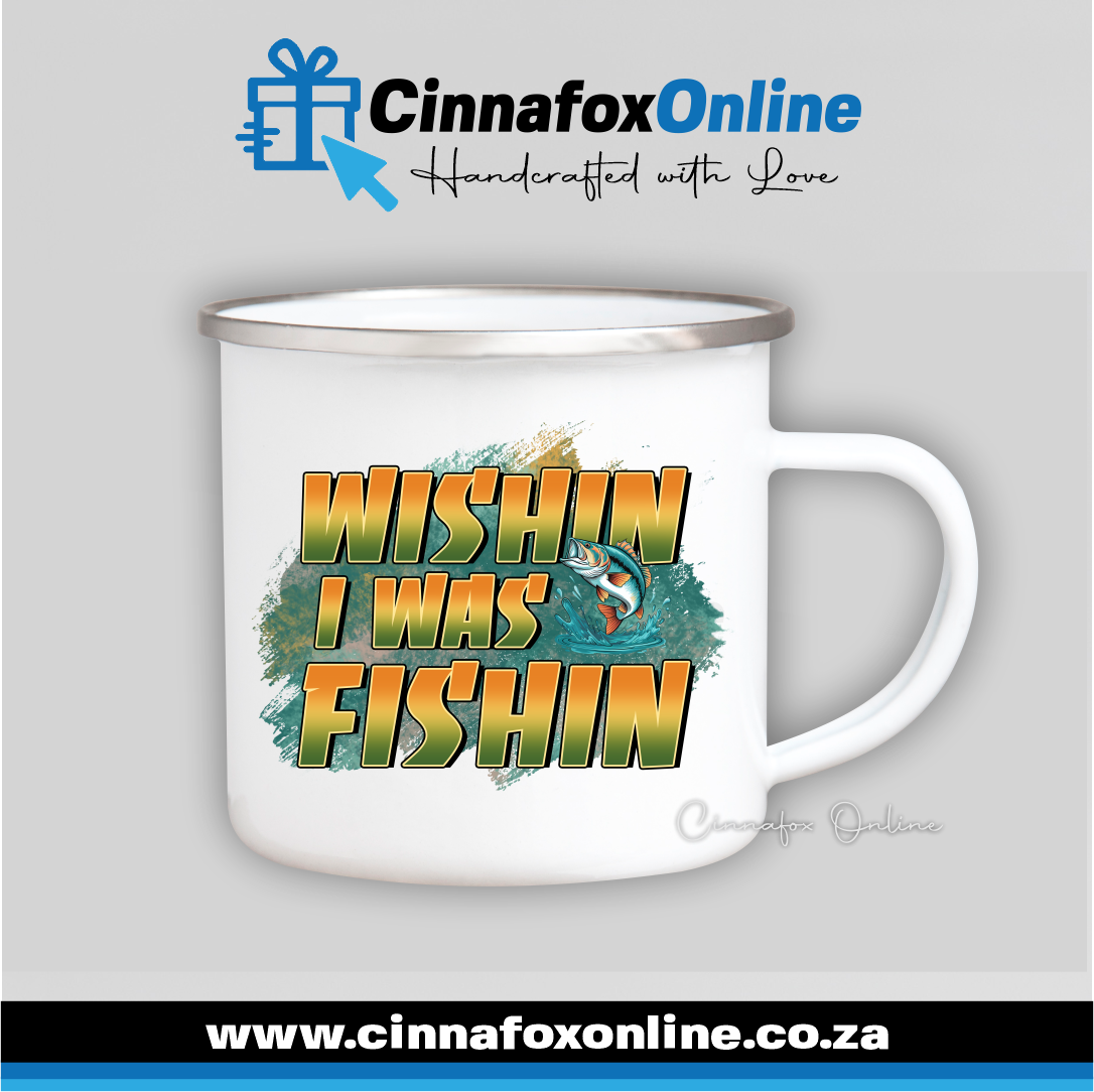 Wishin I was Fishin 03 Metal Mug