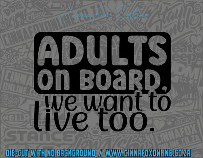 Adults On Board Bottle Decal