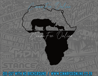 Africa Rhino Silhouette Decal