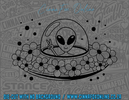 Alien Floral UFO Decal