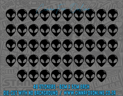 Alien Head 48 Pack Decals