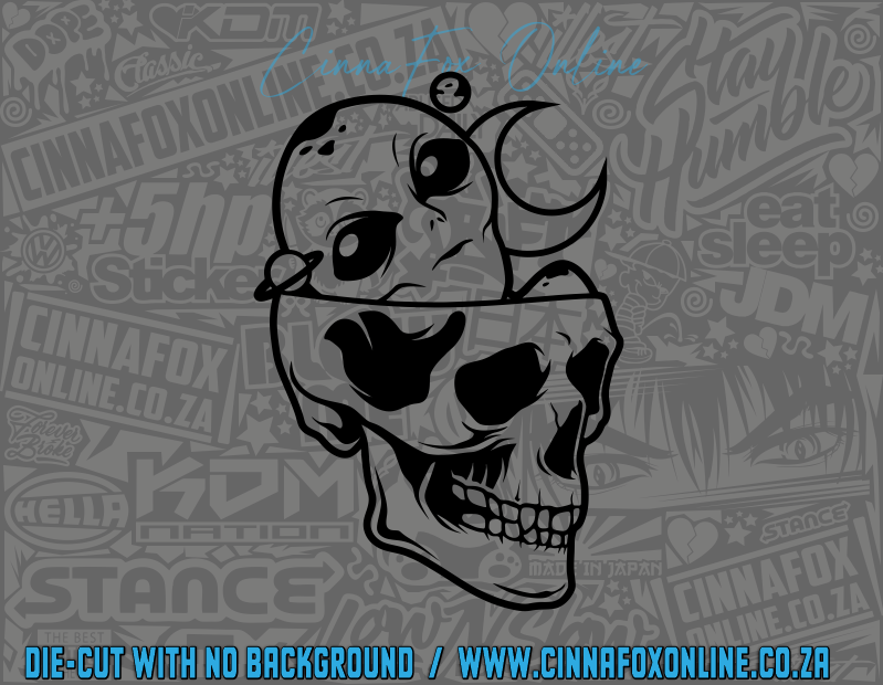 Alien Skull Decal