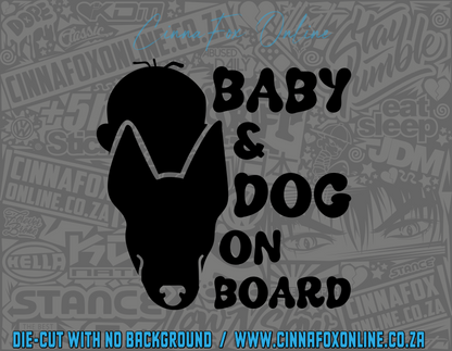 Baby And Dog On Board Decal