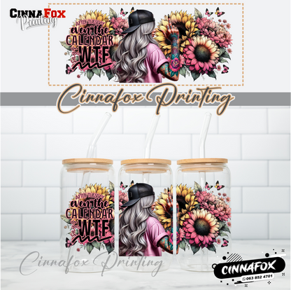 After Tuesday Even The Calendar Says WTF Glass Cup With Lid & Straw