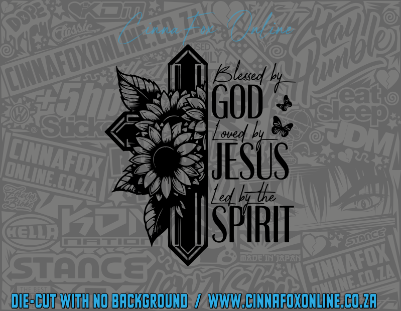 Blessed By God Loved By Jesus Led By The Spirit Decal