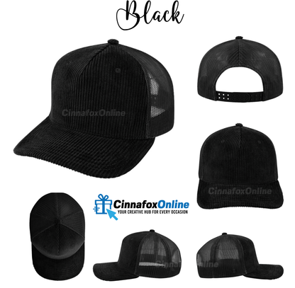 5 Panel Corduroy Trucker Cap