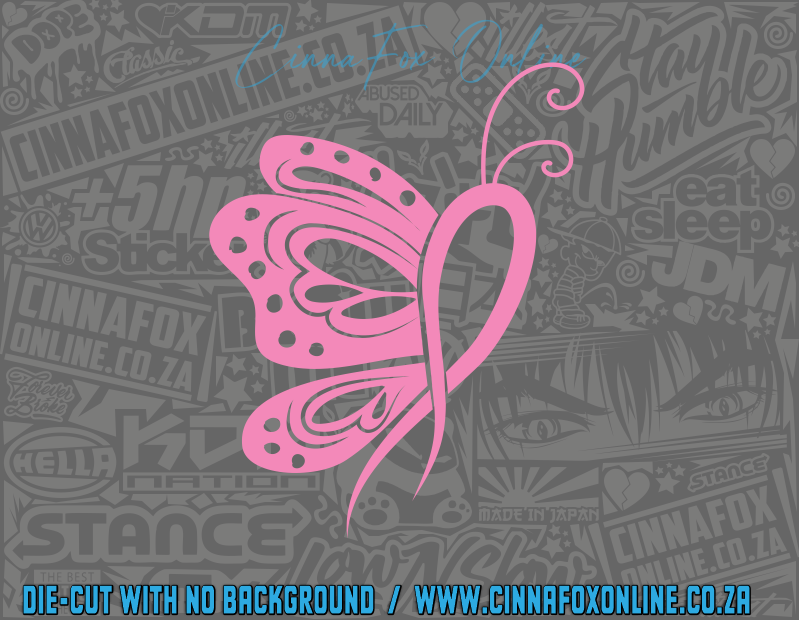 Cancer Butterfly Ribbon Decal