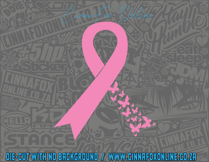 Cancer Butterfly Ribbon 01 Decal