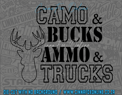Camo And Bucks Ammo And Trucks Decal