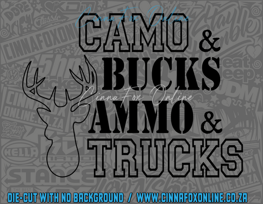 Camo And Bucks Ammo And Trucks Decal