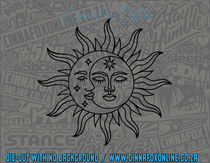 Celestial Sun and Moon Decal