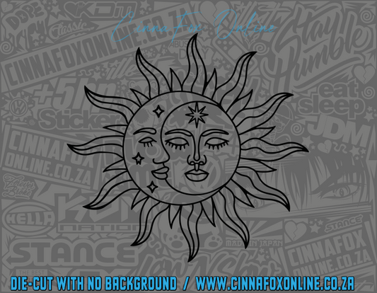 Celestial Sun and Moon Decal