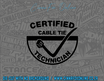 Certified Cable Tie Technician Decal
