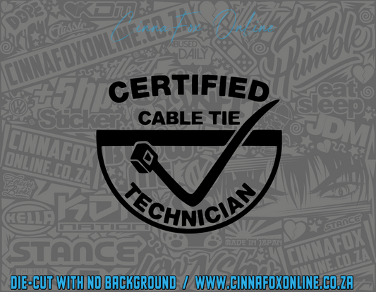 Certified Cable Tie Technician Decal