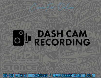 Dash Cam Recording Decal