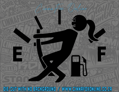 Empty Fuel Woman Decal
