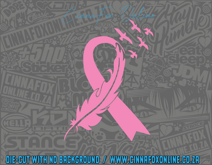 Feather Cancer Ribbon 02 Decal