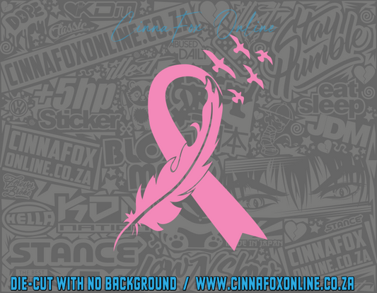 Feather Cancer Ribbon 02 Decal