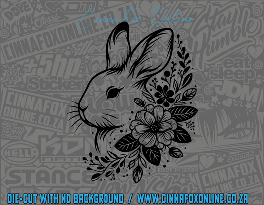 Floral Bunny Decal