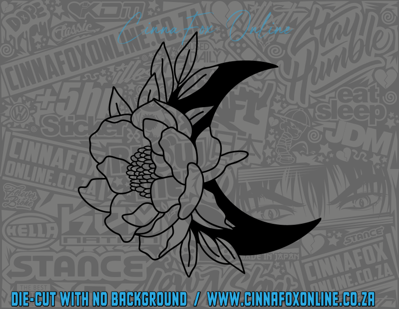 Floral Moon Decal