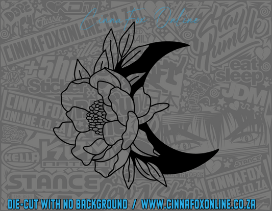 Floral Moon Decal