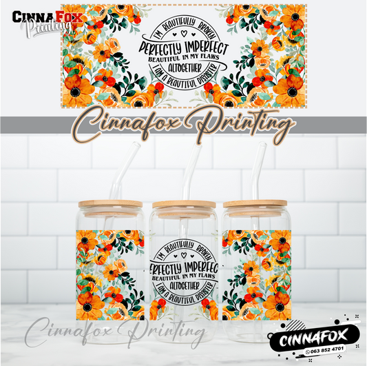 Perfectly Imperfect Glass Cup With Lid & Straw