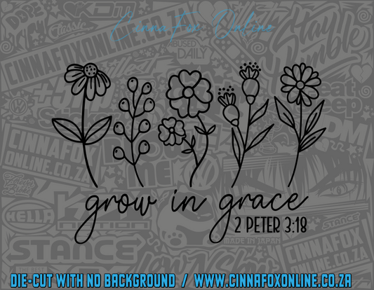 Grow In Grace Floral Decal