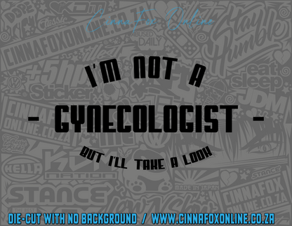 I'm Not A Gynecologist But I'll Take A Look Decal