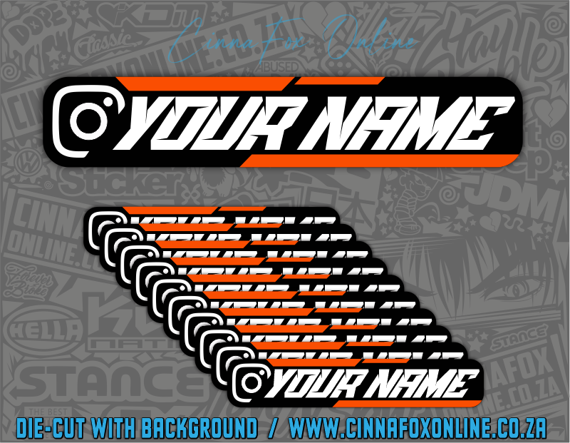 Insta Social Tag 10 Pack - Orange