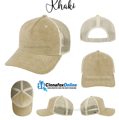 5 Panel Corduroy Trucker Cap