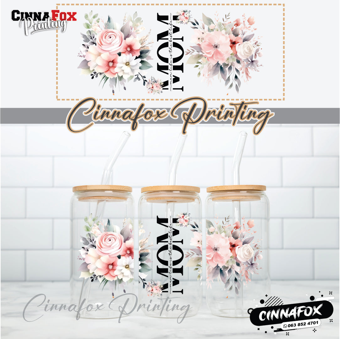 Mom - Mom Life Is The Best Life Glass Cup With Lid & Straw